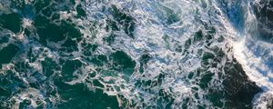 Preview wallpaper sea, foam, waves, aerial view, wavy