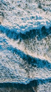Preview wallpaper sea, foam, waves, nature, aerial view