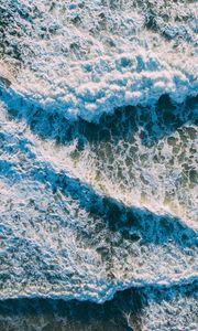 Preview wallpaper sea, foam, waves, nature, aerial view