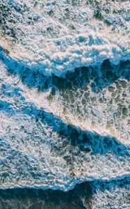 Preview wallpaper sea, foam, waves, nature, aerial view