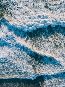 Preview wallpaper sea, foam, waves, nature, aerial view