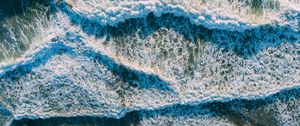 Preview wallpaper sea, foam, waves, nature, aerial view