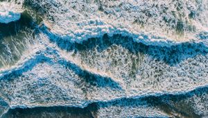 Preview wallpaper sea, foam, waves, nature, aerial view