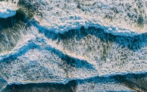 Preview wallpaper sea, foam, waves, nature, aerial view