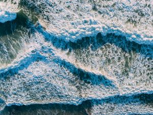 Preview wallpaper sea, foam, waves, nature, aerial view