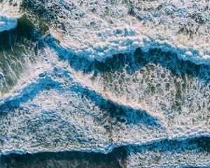 Preview wallpaper sea, foam, waves, nature, aerial view