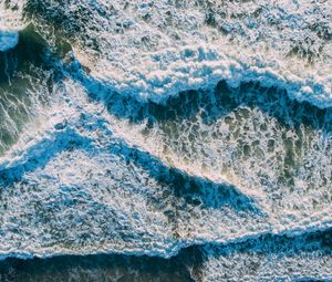 Preview wallpaper sea, foam, waves, nature, aerial view