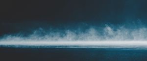 Preview wallpaper sea, fog, horizon, sky, clouds, overcast