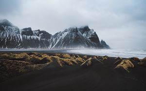 Preview wallpaper sea, fog, stones, relief, coast