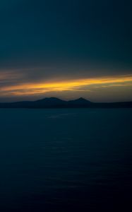 Preview wallpaper sea, hills, evening, landscape, dark