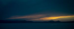 Preview wallpaper sea, hills, evening, landscape, dark