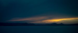 Preview wallpaper sea, hills, evening, landscape, dark