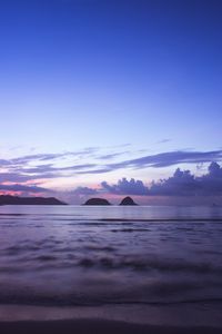 Preview wallpaper sea, hills, horizon, evening, landscape