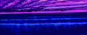 Preview wallpaper sea, horizon, art, sunset