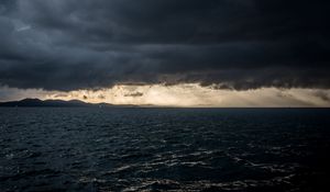 Preview wallpaper sea, horizon, cloud, cloudy
