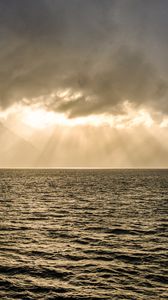 Preview wallpaper sea, horizon, clouds, sunlight, nature