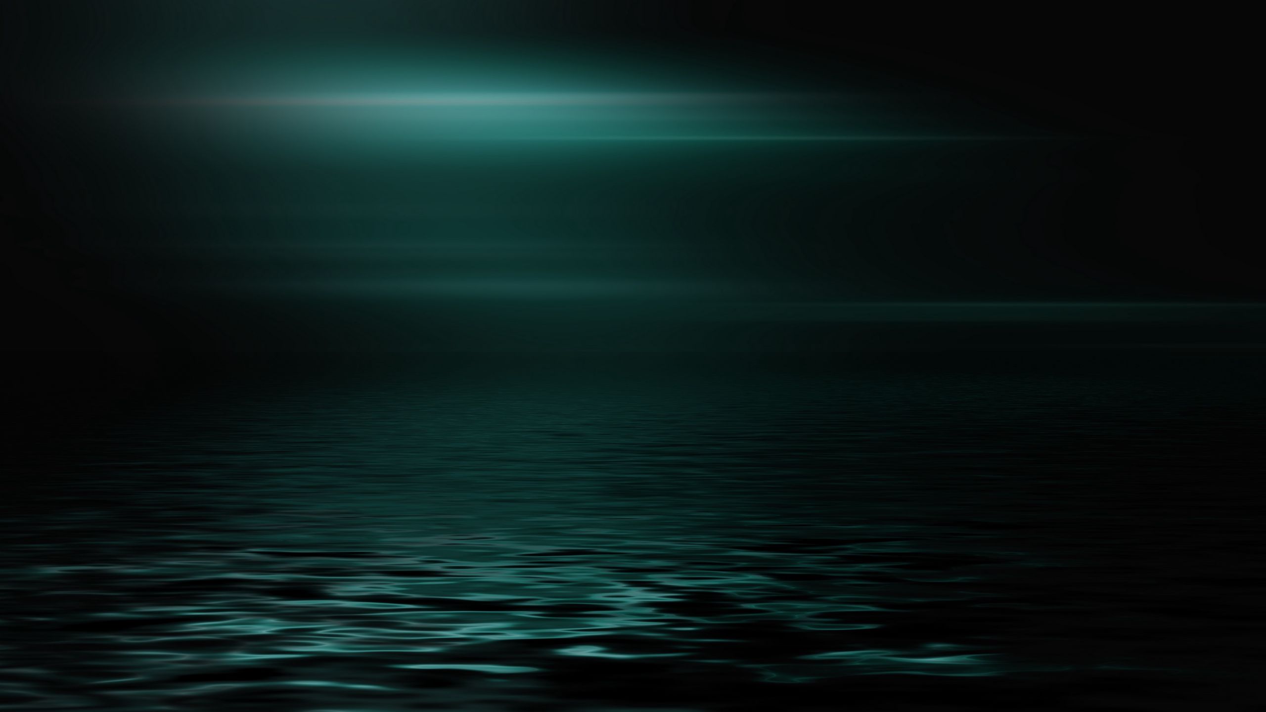 2560x1440 Wallpaper sea, horizon, dark, minimalism, brilliance