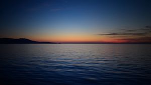 Preview wallpaper sea, horizon, hills, silhouettes, dark