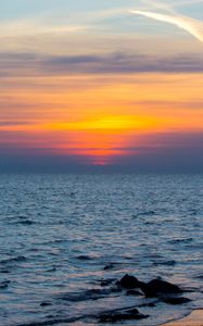 Preview wallpaper sea, horizon, landscape, sky, evening
