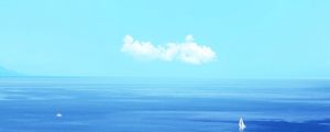 Preview wallpaper sea, horizon, minimalism, sail, sky, water