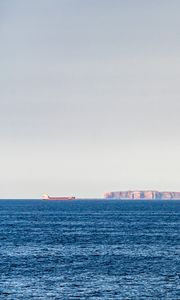 Preview wallpaper sea, horizon, rocks, ship