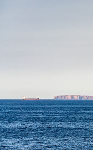 Preview wallpaper sea, horizon, rocks, ship