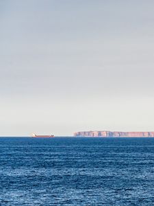 Preview wallpaper sea, horizon, rocks, ship