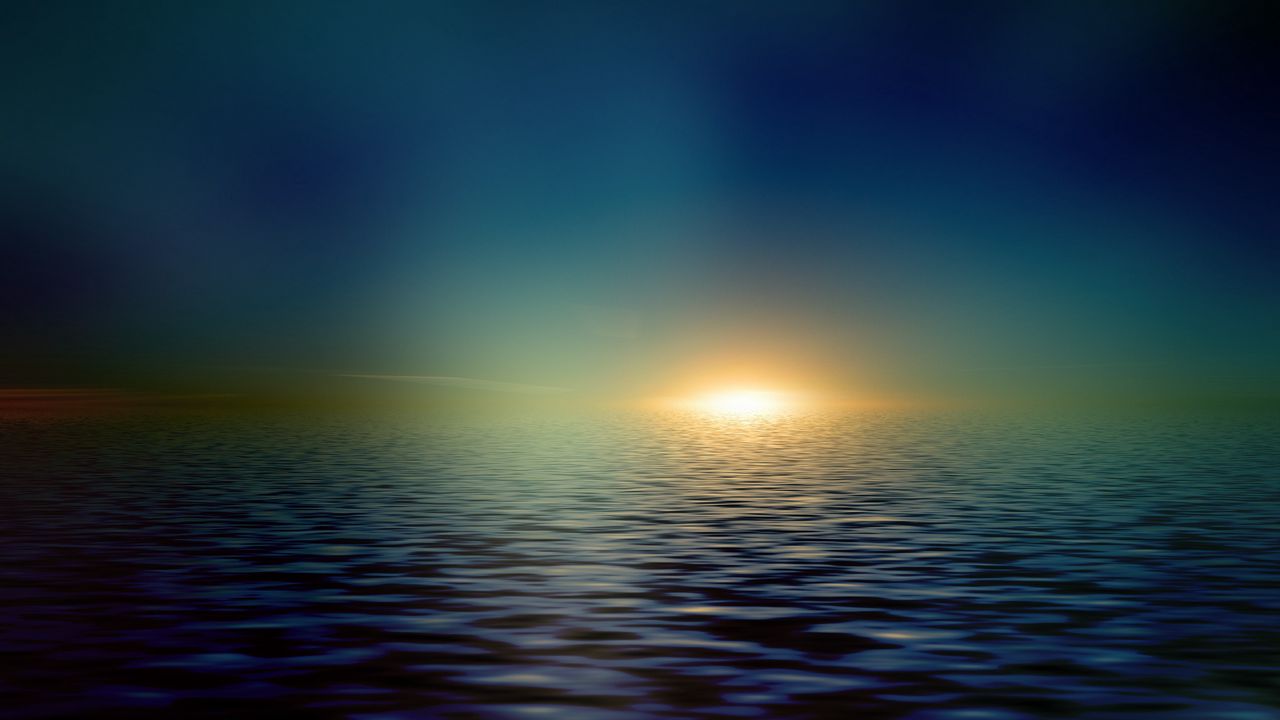 Wallpaper sea, horizon, shiny, minimalist, sunlight