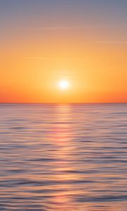 Preview wallpaper sea, horizon, sky, sunset, sun