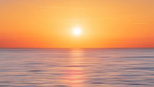 Preview wallpaper sea, horizon, sky, sunset, sun