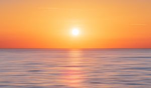 Preview wallpaper sea, horizon, sky, sunset, sun