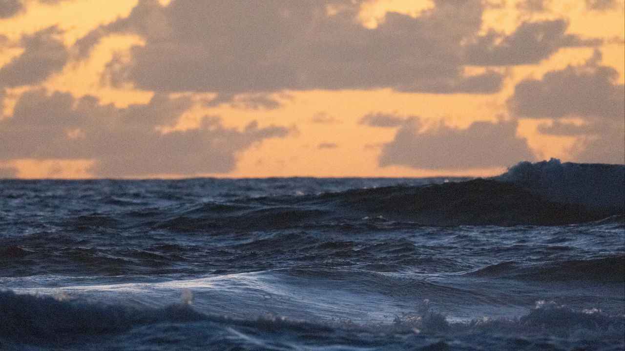 Wallpaper sea, horizon, sky, evening