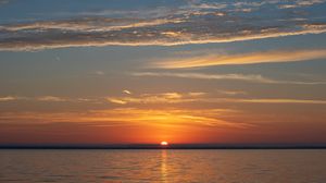 Preview wallpaper sea, horizon, sky, sunset, nature
