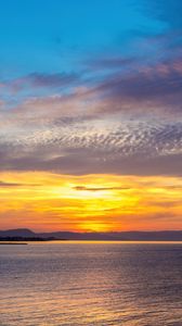 Preview wallpaper sea, horizon, sky, clouds, sunrise