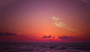 Preview wallpaper sea, horizon, sunset, waves