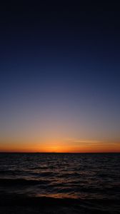 Preview wallpaper sea, horizon, sunset, sky, dark, night