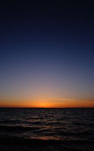 Preview wallpaper sea, horizon, sunset, sky, dark, night