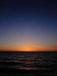 Preview wallpaper sea, horizon, sunset, sky, dark, night