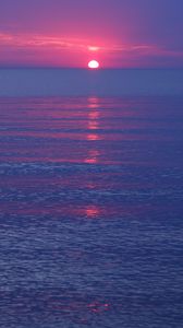 Preview wallpaper sea, horizon, sunset, ripples, sky