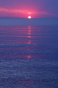Preview wallpaper sea, horizon, sunset, ripples, sky