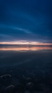 Preview wallpaper sea, horizon, sunset, evening, twilight, sky