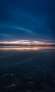 Preview wallpaper sea, horizon, sunset, evening, twilight, sky