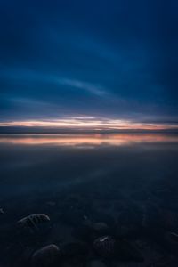 Preview wallpaper sea, horizon, sunset, evening, twilight, sky