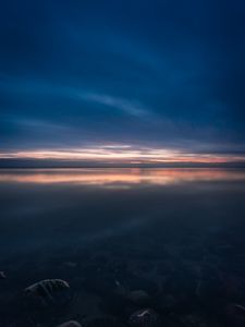 Preview wallpaper sea, horizon, sunset, evening, twilight, sky