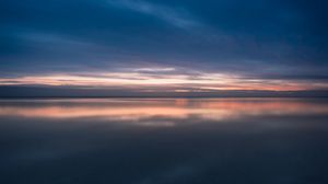 Preview wallpaper sea, horizon, sunset, evening, twilight, sky