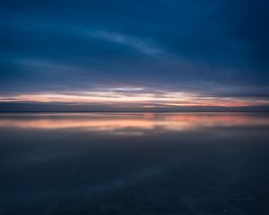 Preview wallpaper sea, horizon, sunset, evening, twilight, sky