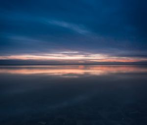Preview wallpaper sea, horizon, sunset, evening, twilight, sky