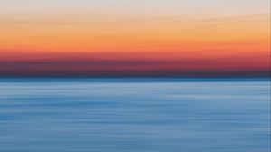 Preview wallpaper sea, horizon, sunset, blur, light