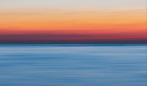 Preview wallpaper sea, horizon, sunset, blur, light
