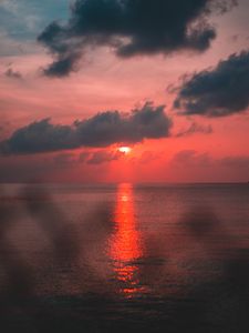 Preview wallpaper sea, horizon, sunset, sky, sun